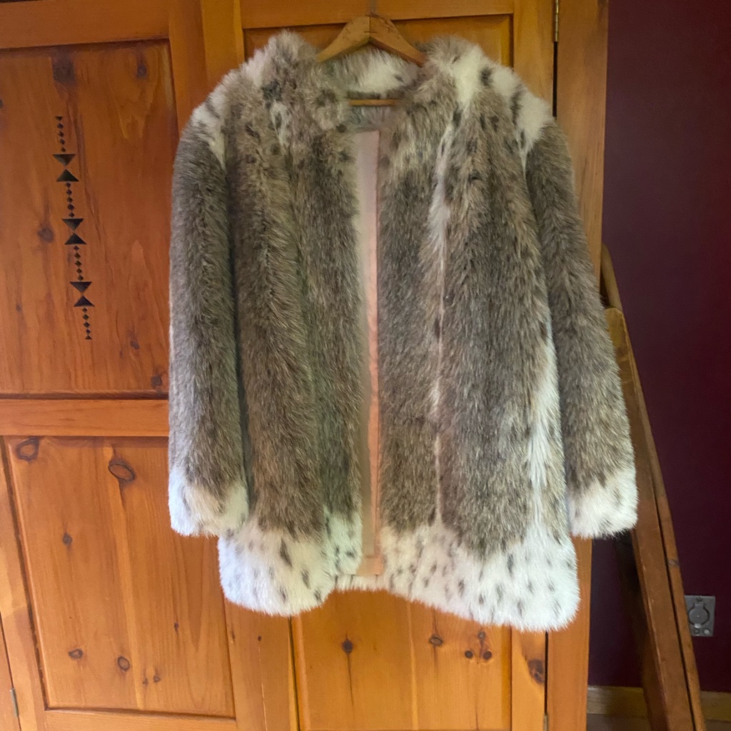 Women's Faux Fur Coat - Brown And White